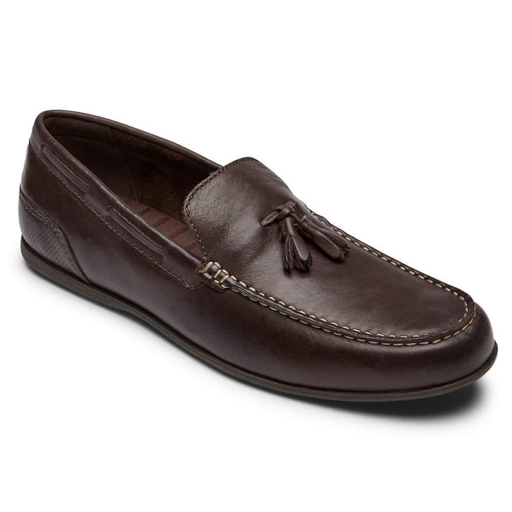 Mocasines Rockport Hombre Mexico - Malcom Tassel Marrom Oscuro - YSMAH9432